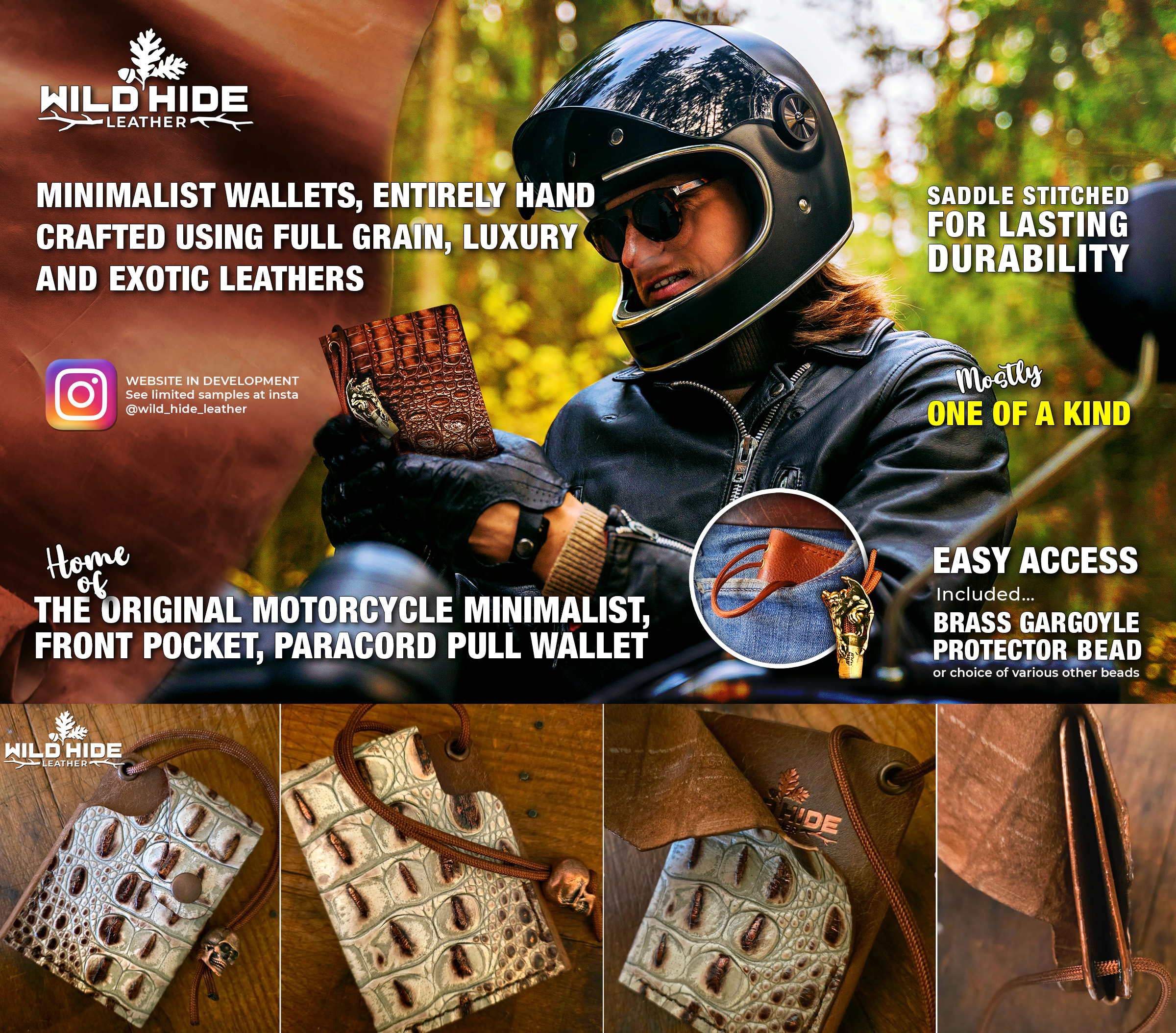 Wild Hide Leather - Minimalist Motorcycle Wallets
